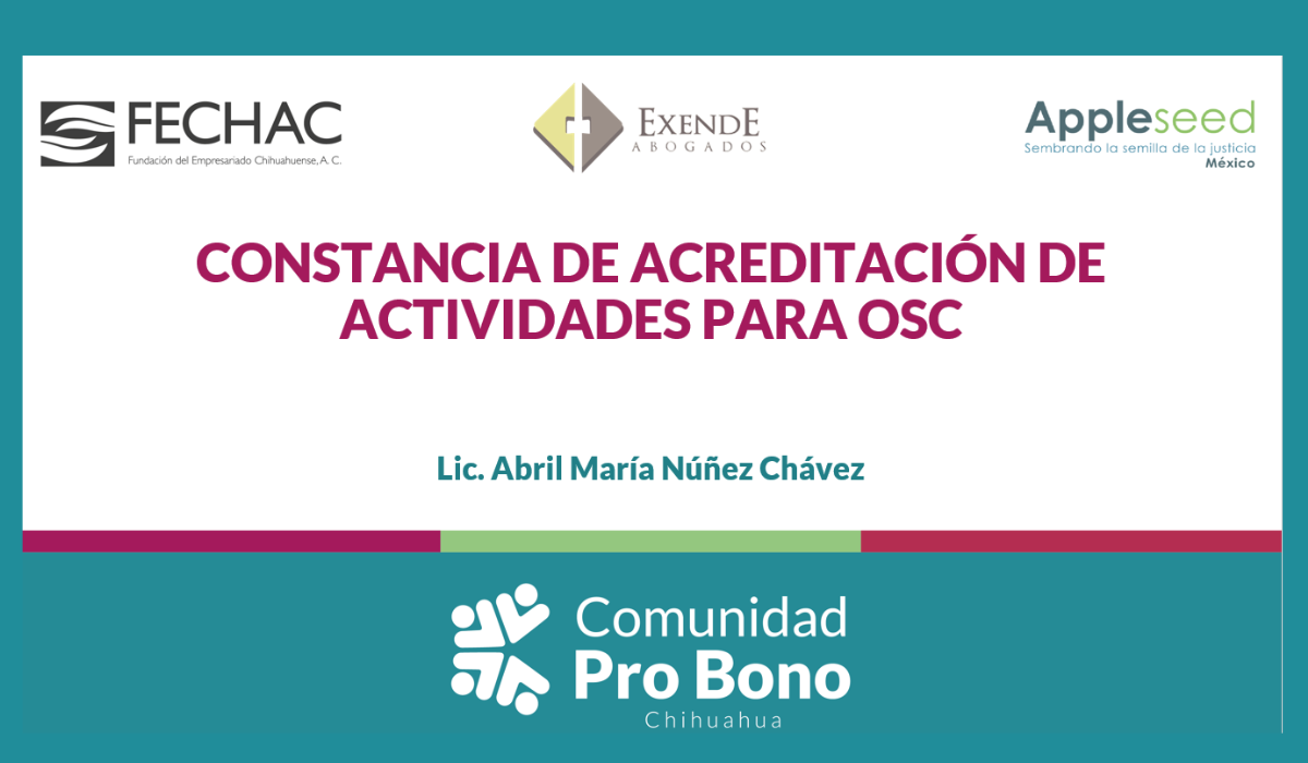 CONSTANCIA DE ACREDITACIÓN DE ACTIVIDADES PARA OSC