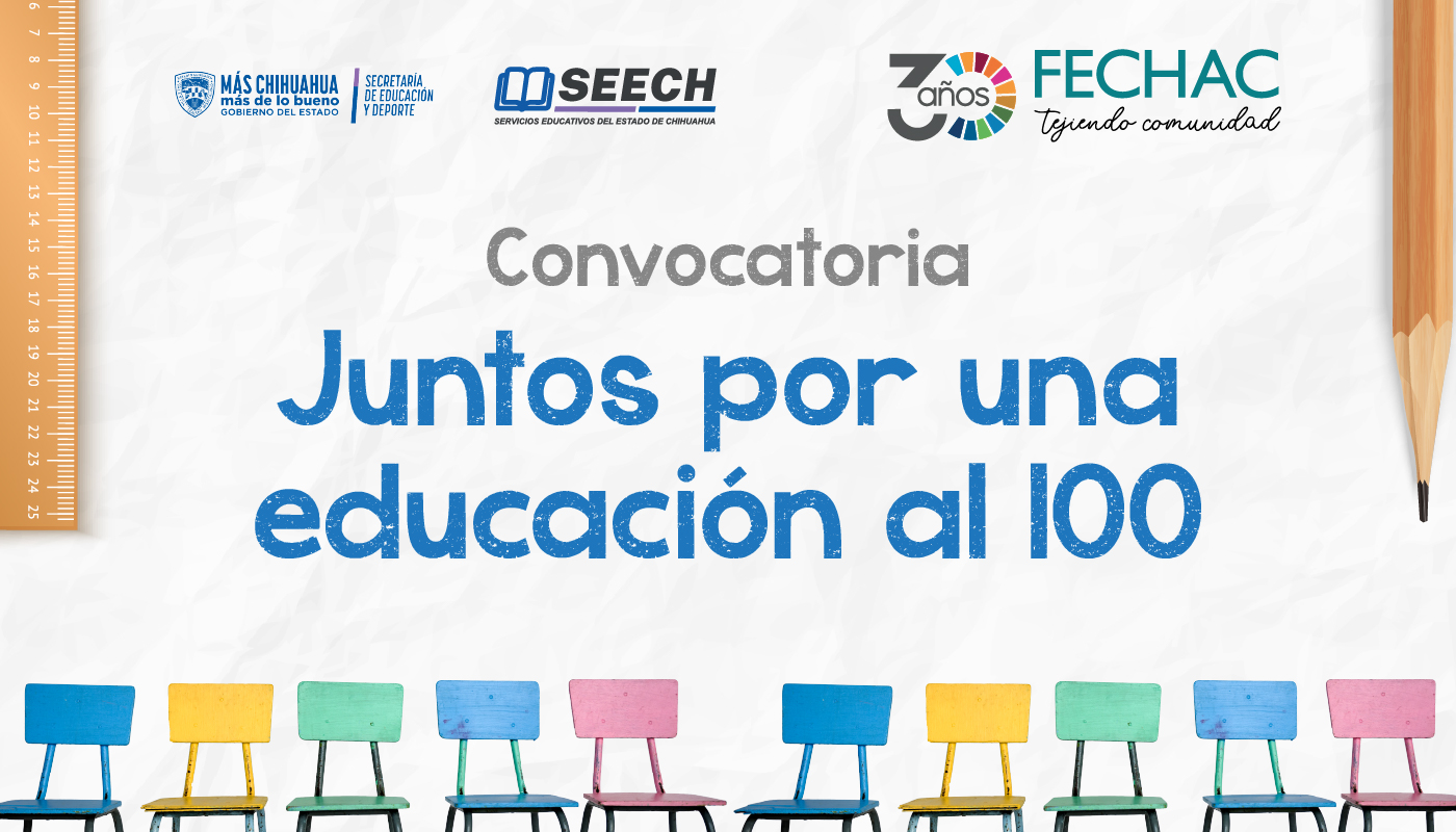 La convocatoria “Al 100 por la Educación” tiene como objetivo apoyar a instituciones educativas de nivel básico federalizado mediante proyectos de rehabilitación, mobiliario y equipamiento escolar. Esta iniciativa, impulsada por FECHAC y SEECH, busca fortalecer los espacios educativos en los municipios de Nuevo Casas Grandes, Casas Grandes, Janos, Buenaventura, Galeana y Ascensión, contribuyendo al desarrollo y bienestar de la comunidad estudiantil.